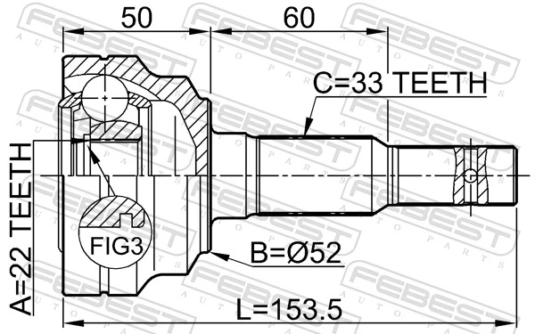 90538427 General Motors Przegub homokinetyczny przedni zewnętrzny