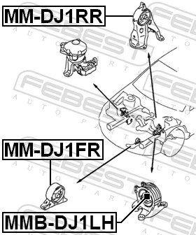 MMDJ1RR Febest Poduszka (podpora) silnika tylna