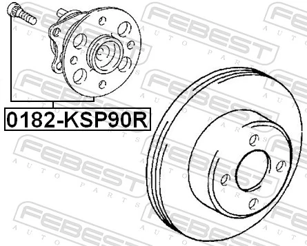 0182KSP90R Febest Piasta tylna