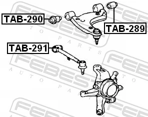 TAB289 Febest Silentblock przedniego wahacza górnego