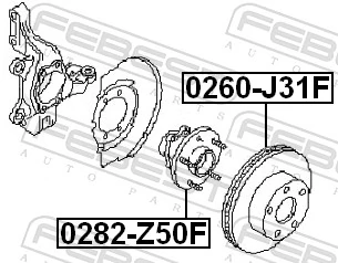 0282Z50F Febest Piasta przednia