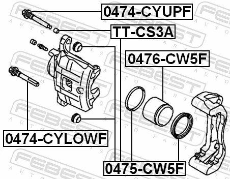 Zestaw naprawczy zacisku hamulcowego przedniego Mitsubishi Lancer X sedana (CY_A, CZ_A) (2007 - 2026) cena, od 9,35 USD