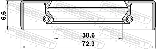95GDY40720707X Febest Uszczelniacz półosi mostu tylnego
