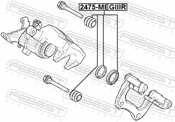  Zestaw naprawczy zacisku hamulcowego tylnego Mitsubishi Colt 6