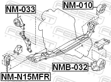 Poduszka (podpora) silnika przednia Nissan Almera I hatchback (N15) (1995 - 2000) cena, od 15,98 USD