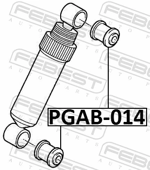 PGAB014 Febest Silentblock amortyzatora tylnego