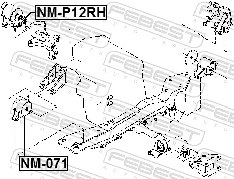 Poduszka (podpora) silnika prawa Nissan Primera sedana (P12) (2002 - 2008) cena, od 69,81 USD
