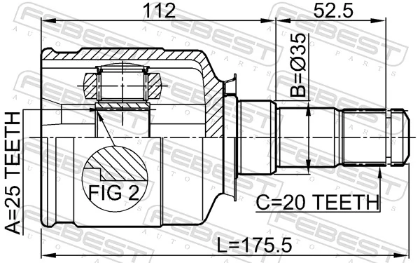 Przegub homokinetyczny wewnętrzny przedni lewy do Toyota Camry IV V20