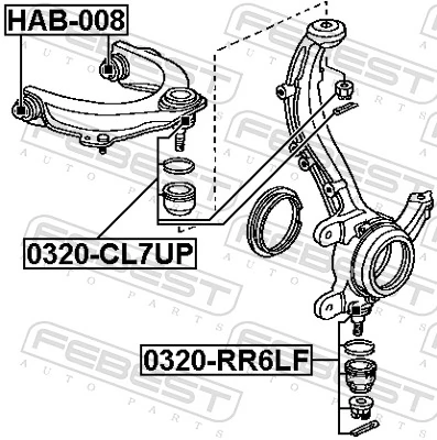 0320RR6LF Febest Sworzeń wahacza dolny