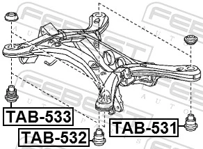Silentblock tylnej belki do Lexus RX 270/350/450H AGL10, GGL15, GYL15