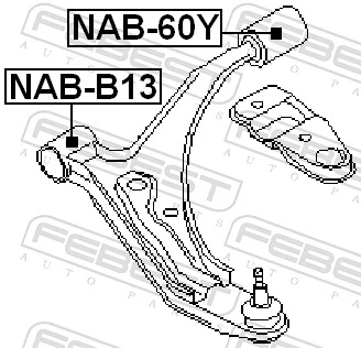 Silentblock przedniego wahacza dolnego do Nissan Almera I N15