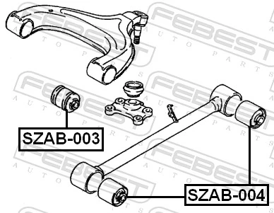 SZAB004 Febest Silentblock wahacza podłużnego tylnego dolnego