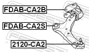 FDABCA2B Febest Silentblock przedniego wahacza dolnego
