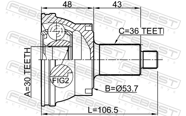 Przegub homokinetyczny przedni zewnętrzny Skoda Fabia II hatchback (5J2, 542, 572, 582) (2006 - 2014) cena, od 38,76 USD