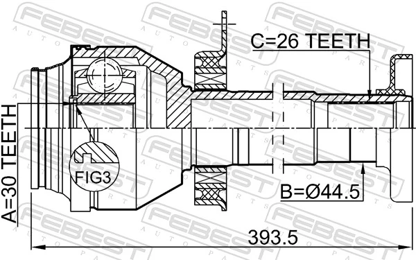 Przegub homokinetyczny wewnętrzny przedni prawy Volkswagen Multivan T5