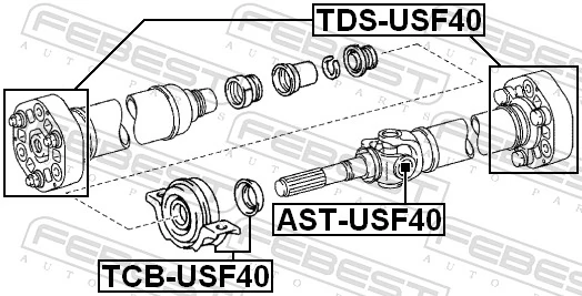 Krzyżak wału Cardana tylnego do Lexus LS 460/460L USF4