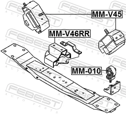 MR319623 Mitsubishi Poduszka (podpora) silnika tylna