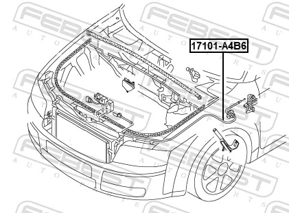 Linka otwierania maski Audi A4 8E2