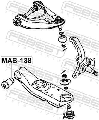 MAB138 Febest Silentblock przedniego wahacza dolnego