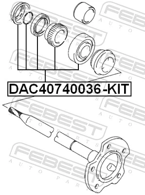 DAC40740036KIT Febest Łożysko zewnętrzne półosi tylnego mostu