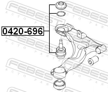 Do koszyka Sworzeń wahacza dolny Mitsubishi Pajero PININ H60, H70