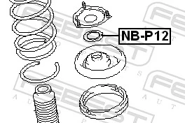 NBP12 Febest Łożysko podporowe amortyzatora przedniego
