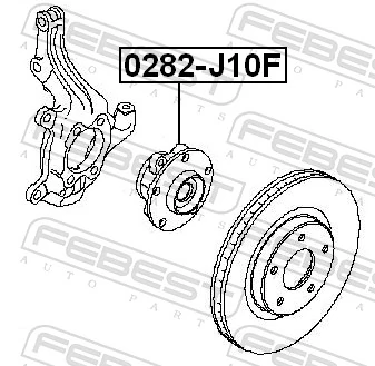 0282J10F Febest Piasta przednia