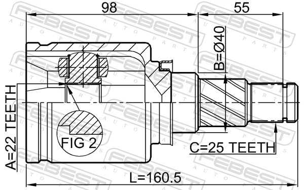 Przegub homokinetyczny wewnętrzny przedni lewy do Nissan Almera CLASSIC B10RS