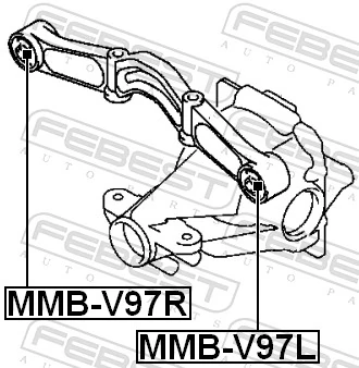 MMBV97L Febest Silentblock trawersu do mocowania tylnego reduktora lewy