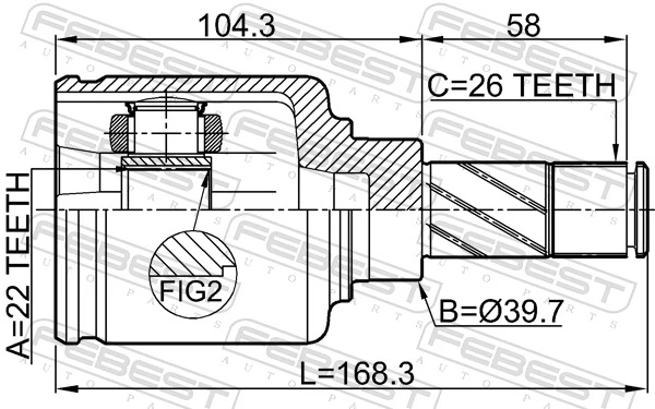 Przegub homokinetyczny wewnętrzny przedni lewy do Renault Kangoo II FW0