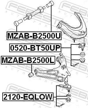 UH7434550 Mazda Sworzeń wahacza dolny