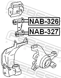 NAB327 Febest Silentblock przedniego wahacza górnego