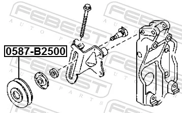 0587B2500 Febest Rolka napinacza paska napędowego