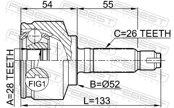 Do koszyka Przegub homokinetyczny przedni zewnętrzny Honda Jazz  GD, GE