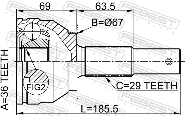 Przegub homokinetyczny przedni zewnętrzny do Nissan Armada  TA60