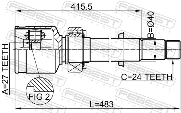 Przegub homokinetyczny wewnętrzny przedni prawy Toyota Camry VII sedana (V50) (2011 - 2019) cena, od 89,49 USD