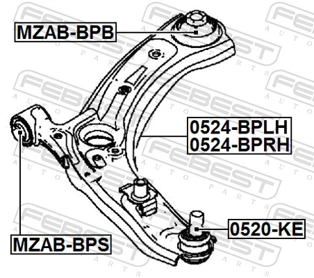 Wahacz zawieszenia przedniego dolny prawy do Mazda CX-30  DM