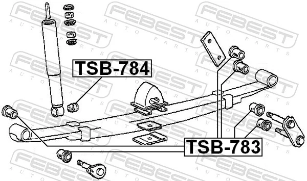 TSB784 Febest Silentblock amortyzatora tylnego