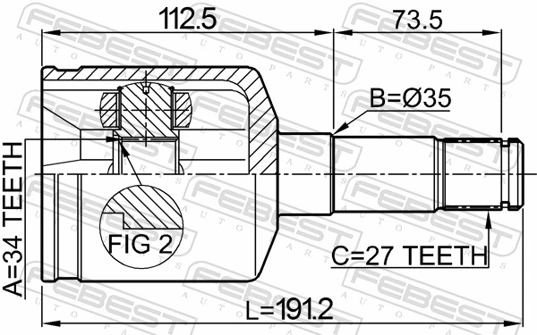 Przegub homokinetyczny wewnętrzny przedni lewy do Opel Antara A L07