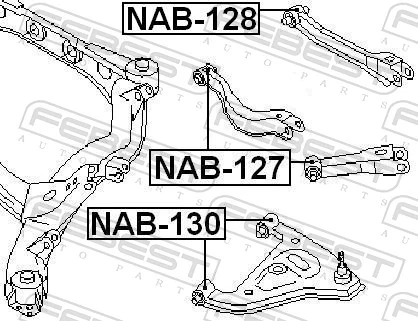 NAB127 Febest Silentblock czopu tylnego