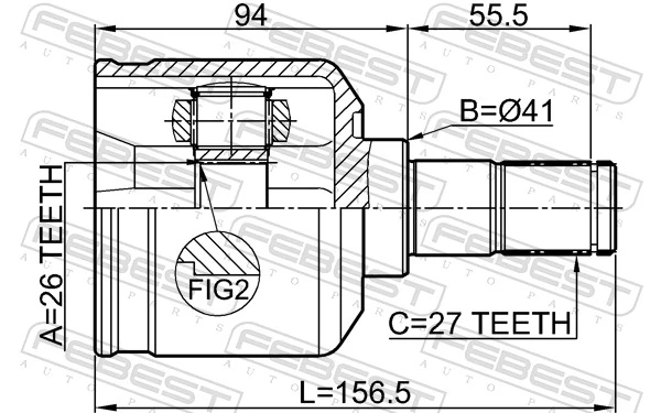 Przegub homokinetyczny wewnętrzny przedni lewy do Hyundai Sonata IV EF