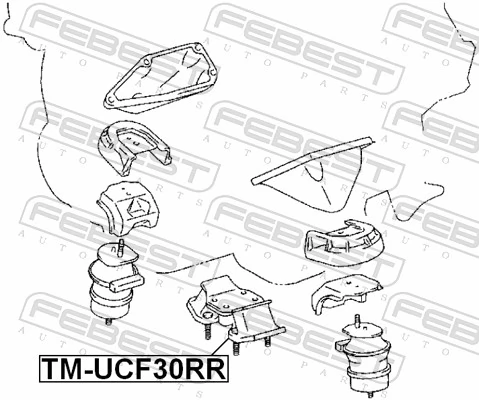 1237150170 Toyota Poduszka (podpora) silnika tylna