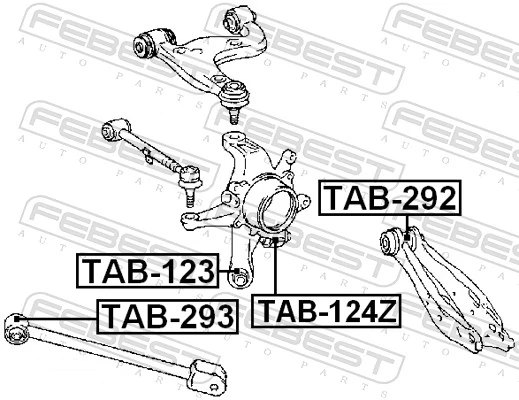 TAB293 Febest Silentblock wahacza tylnego podłużnego