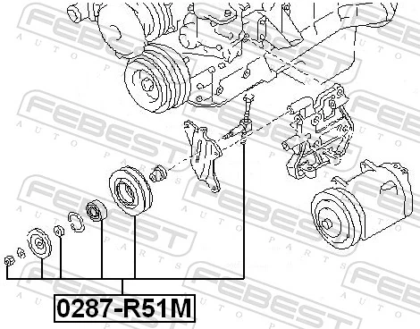 0287R51M Febest Rolka napinacza paska napędowego