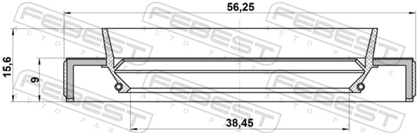 95HBY40560916R Febest Uszczelniacz półosi prawej mostu przedniego