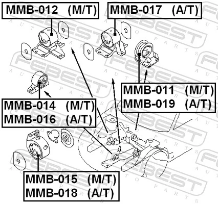 Poduszka (podpora) silnika przednia do Mitsubishi Galant VII E5A, E7A, E8A