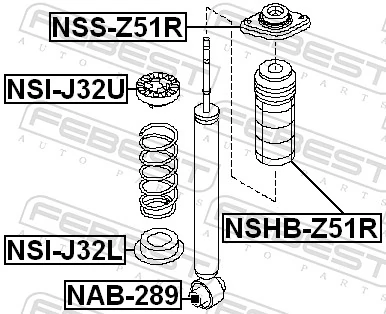 Poduszka amortyzatora tylnego do Nissan Murano  Z51