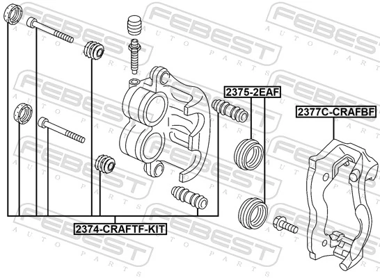 Jarzmo zacisku hamulcowego przedniego do Mercedes Sprinter II 3-t 906