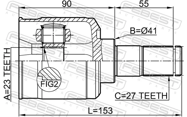 Przegub homokinetyczny przedni wewnętrzny do Hyundai Santa Fe I SM