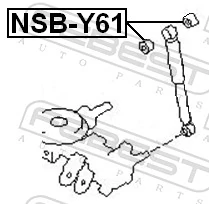 Silentblock amortyzatora tylnego do Nissan Patrol  Y61